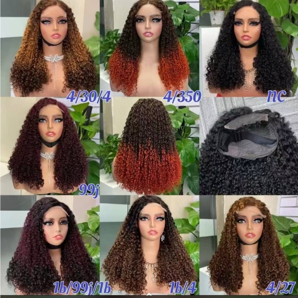 Curly Ombre Lace Front Wig - Black, Brown, Red